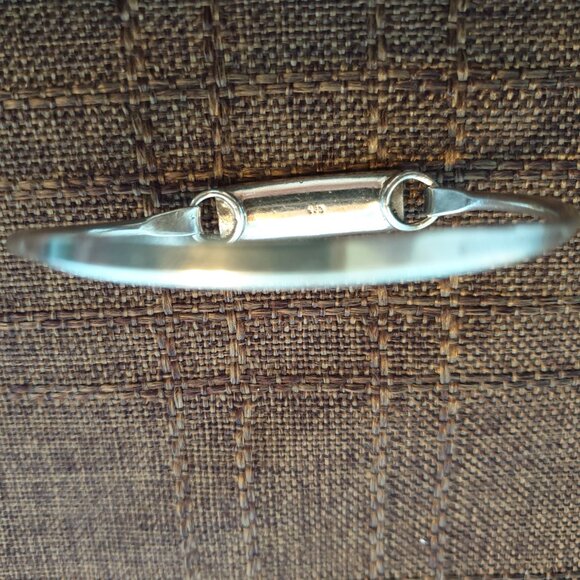 Rare Vintage Mexico 925 Sterling Silver Carnelian Enamel Bangle Bracelet - Picture 4 of 11